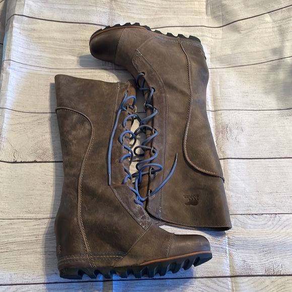 Sorel Cate The Great Wedge Size 10 Pebble - Picture 1 of 14
